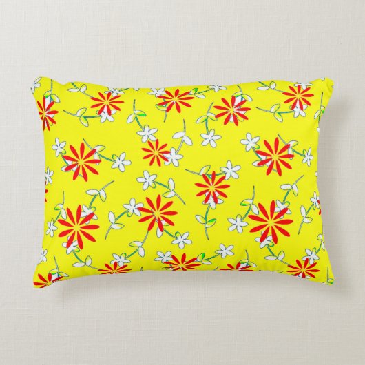 黄フローラ紫モノグラム4ルース アクセントクッション (正面)