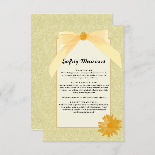 黄フローラ結婚の安全措置 エンクロージャーカード (正面/裏面)