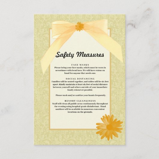 黄フローラ結婚の安全措置 エンクロージャーカード (正面)