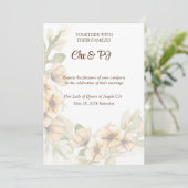 黄フローラ結婚テーマ 招待状 (スタンド正面)