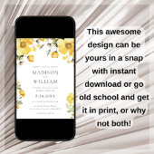 黄フローラ結婚式招待状 招待状