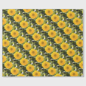 黄フローラ黄花黄デイジー ラッピングペーパー (フラット)