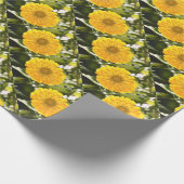 黄フローラ黄花黄デイジー ラッピングペーパー (角)