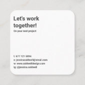 黄ミニマルモダン色とティール(緑がかった色)のグラフィックはっきりしたデザイン スクエア名刺 (裏面)