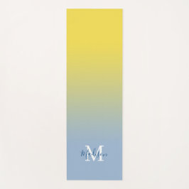 黄ミニマル色のグラデーションのモノグラムスクリプト名 ヨガマット