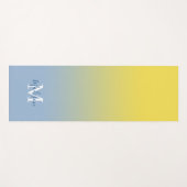 黄ミニマル色のグラデーションのモノグラムスクリプト名 ヨガマット (正面(横))