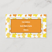 黄モダンはっきりした色とオレンジ色の花 名刺 (裏面)