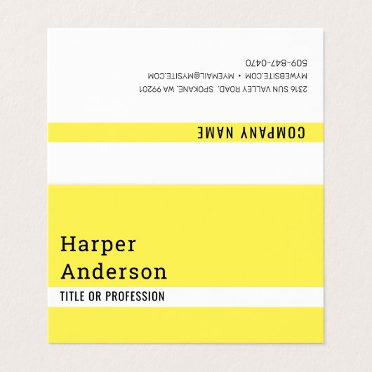 黄モダンはっきりした色・白ミニマリスト 名刺 (外部フラット)