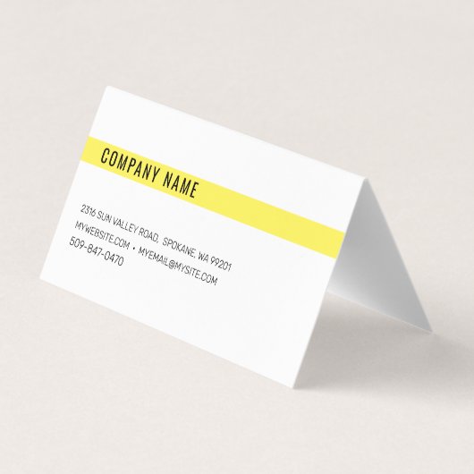 黄モダンはっきりした色・白ミニマリスト 名刺 (裏面)