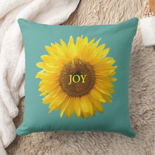 黄モダンひまわりオンティール(緑がかった色) クッション (ブランケット)