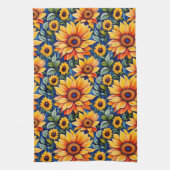 黄モダンひまわり キッチンタオル (縦)