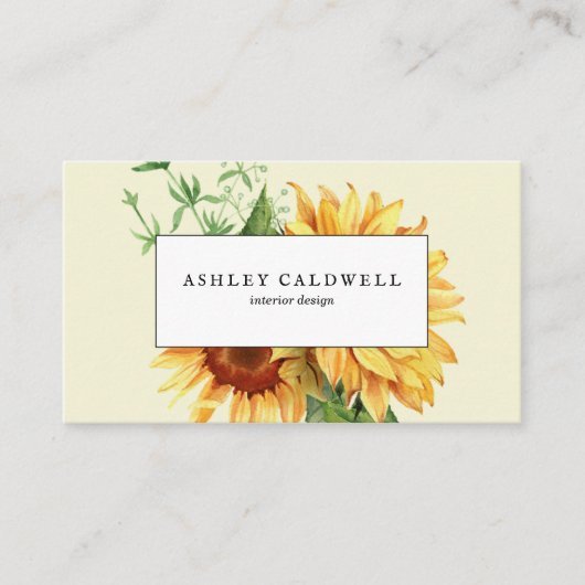 黄モダンひまわり 名刺 (正面)