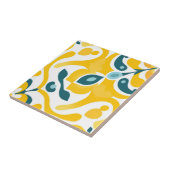 黄モダンエレガントティール(緑がかった色)スペインのアズレホ模様 タイル (側面)