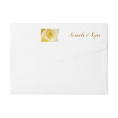 黄モダンエレガントローズ差出人住所 ラップアラウンドラベル (裏面)