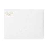 黄モダンエレガントローズ差出人住所 ラップアラウンドラベル (正面)