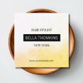 黄モダングラデーション色 スクエア名刺