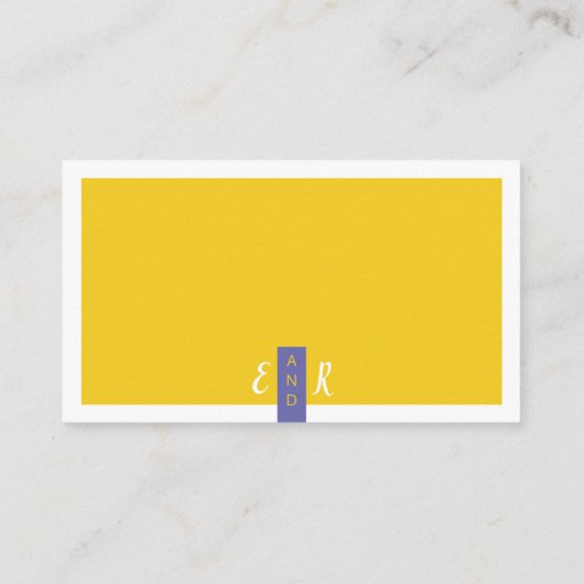 黄モダンコンテンポラリー紫の結婚ウェブサイト エンクロージャーカード (裏面)