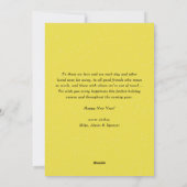 黄モダンタイポグラフィ2022年新年おめでとう写真 シーズンカード (裏面)