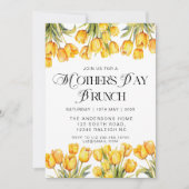 黄モダンチューリップフローラマザーズ・デイブランチ 招待状 (正面)