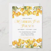 黄モダンチューリップフローラマザーズ・デイブランチ 招待状 (正面)