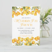 黄モダンチューリップフローラマザーズ・デイブランチ 招待状 (スタンド正面)