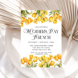 黄モダンチューリップフローラマザーズ・デイブランチ 招待状
