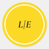 黄モダンチューリップ結婚封筒用シール ラウンドシール (正面)