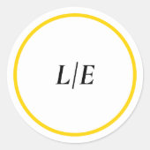 黄モダンチューリップ結婚封筒用シール ラウンドシール (正面)