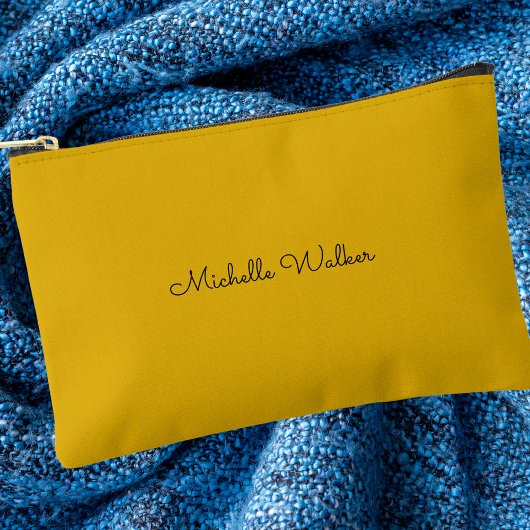 黄モダントレンディー黒エレガントモノグラム アクセサリーポーチ