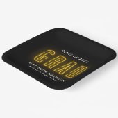 黄モダンネオン卒業 ペーパープレート (傾斜あり)