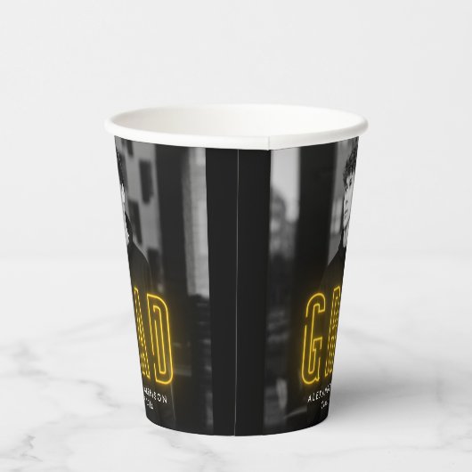 黄モダンネオン卒業 紙コップ (右)