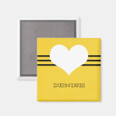 黄モダンハート磁石 マグネット (正面/裏面)