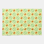 黄モダンフローラハンドタオル キッチンタオル (横)