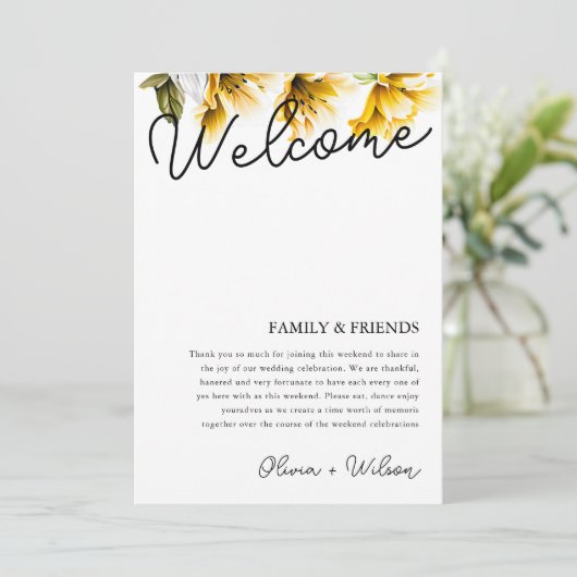 黄モダンフローラ結婚の週末の日程 プログラム (スタンド正面)