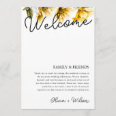 黄モダンフローラ結婚の週末の日程 プログラム (正面)