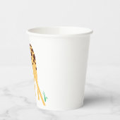 黄モダンミニマルキリン赤ちゃんシャワー誕生日 紙コップ (左)