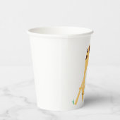 黄モダンミニマルキリン赤ちゃんシャワー誕生日 紙コップ (右)