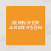 黄モダンミニマルタイポグラフィカスタムQRコード スクエア名刺 (正面)