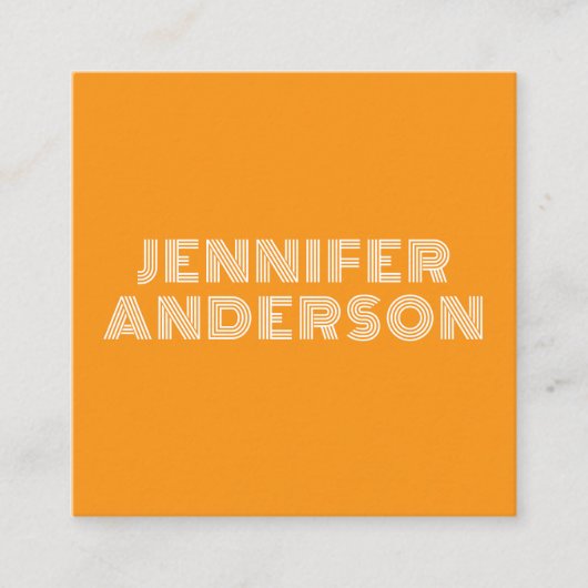 黄モダンミニマルタイポグラフィカスタムQRコード スクエア名刺 (正面)