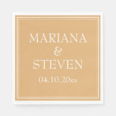 黄モダンミニマ結婚リスト スタンダードランチョンナプキン (正面)