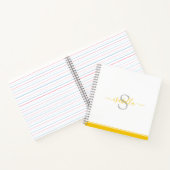 黄モダンモノグラムの色 ノートブック (内部)