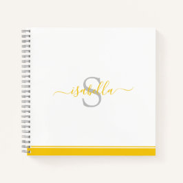黄モダンモノグラムの色 ノートブック