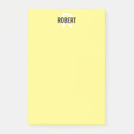 黄モダンモノグラム名 ポストイット