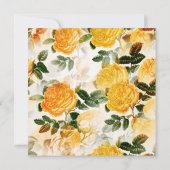 黄モダンローズフローラ結婚式招待状 招待状 (裏面)