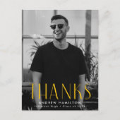 黄モダン写真卒業 ポストカード (正面)