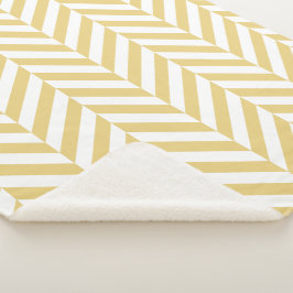 黄モダン山形ヘリンボーンパターン シェルパブランケット