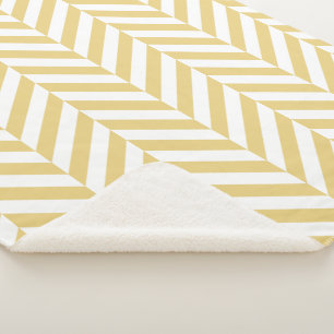 黄モダン山形ヘリンボーンパターン シェルパブランケット