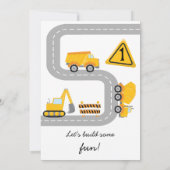 黄モダン建築ビルドおもしろい1st誕生日 招待状 (裏面)