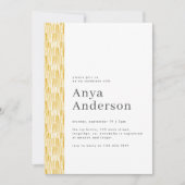 黄モダン抽象芸術誕生日の招待 招待状 (正面)