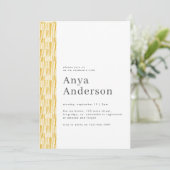 黄モダン抽象芸術誕生日の招待 招待状 (スタンド正面)